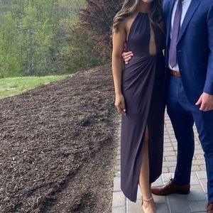 Zara eggplant maxi dress with neck cutout